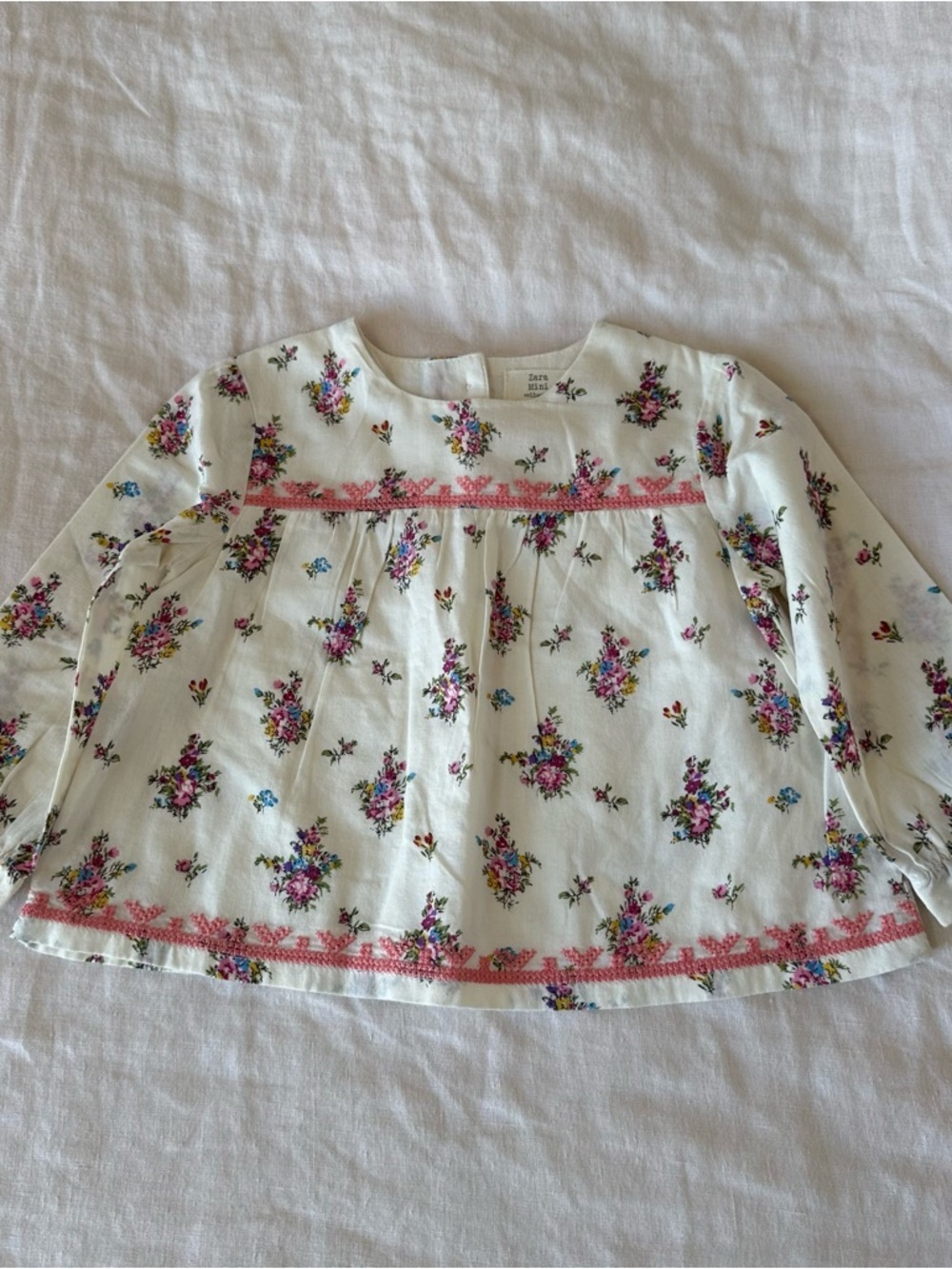 Zara Baby Girl Floral Print Blouse Size 6-9 Months NEW